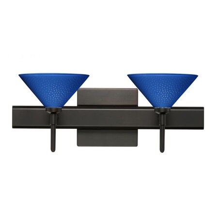 Besa Lighting Besa Wall With SQ Canopy Kona Bronze Blue Starpoint 2x40W G9 2SW-282484-BR-SQ
